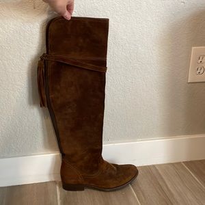 Knee-high suede Frye boots